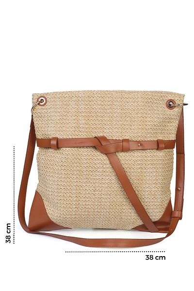 Alessia Bag Lenora Straw Textured Shoulder Bag