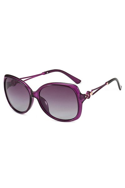 GERICOM - Ochelari de soare pentru femei, polarizati, plastic, oval supradimensionat, mov inchis