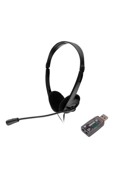 Spacer Casti Call Center SPK-223-USB, Wired, Microphone (Black)