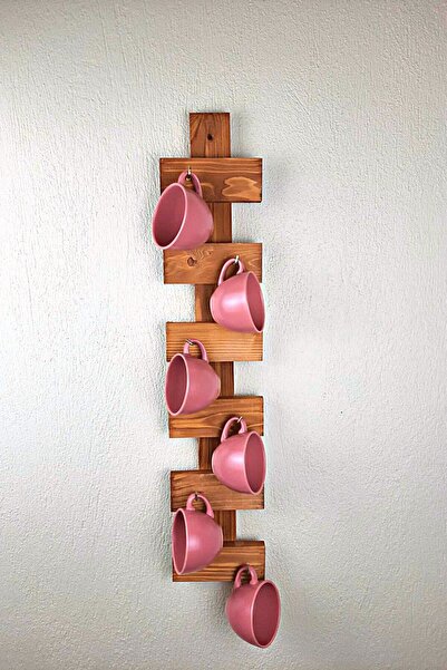 HALL BREATHE Yeşil Ahşap Kupa Askısı, Şık Ve İşlevsel Dekorasyon Parçası