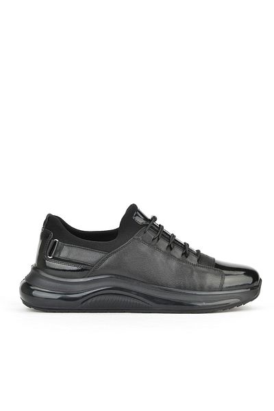 Ziya , Men's Genuine Leather Sneaker 153423Z704 Black