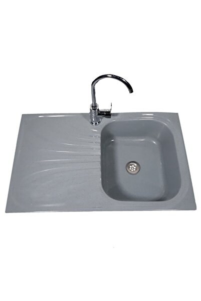 RAY Chiuvetă de bucătărie, material compozit, finisaj marmorat gri, 800 x 500 mm