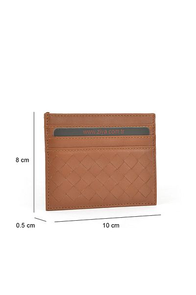 Ziya , Unisex Genuine Leather Card Holder 1539852Z05 Tan