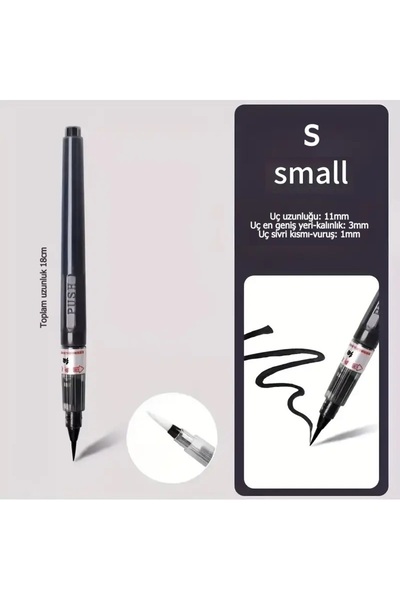 Sanathobi Brush pen, hazneli fırça uçlu kalem, çini, seramik, tahrir fırçası, tahrir kalemi, 1 Adet-S