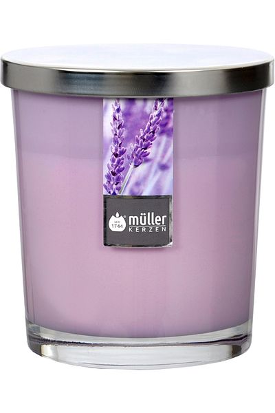 Mueller kerzen MAXILUM PERFUME IN GLASS 110/95 MM WITH LID - LAVENDER