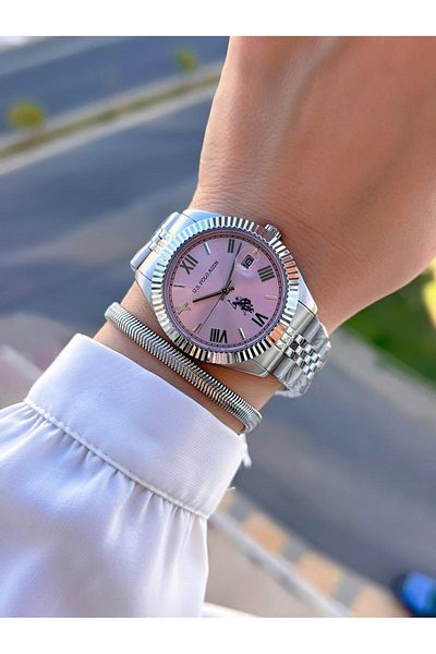U.S. Polo Assn. U.S. Polo Assn. Steel Cord and Case Tarnish Color Does Not Throw Women's Wristwatch with 2 Years Warranty Mdl.02
