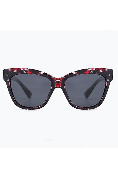GERICOM - Women's sunglasses, butterfly shape, polarized, UV filter, black lens, black frame with fl
