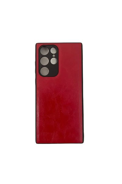 SOHO Protective Case Compatible with Samsung Galaxy S22 Ultra, Leather, Red