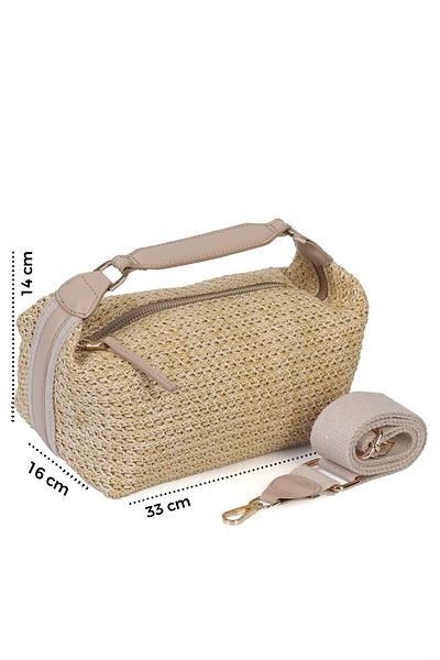 Alessia Bag Nell Straw Bag with Adjustable Strap