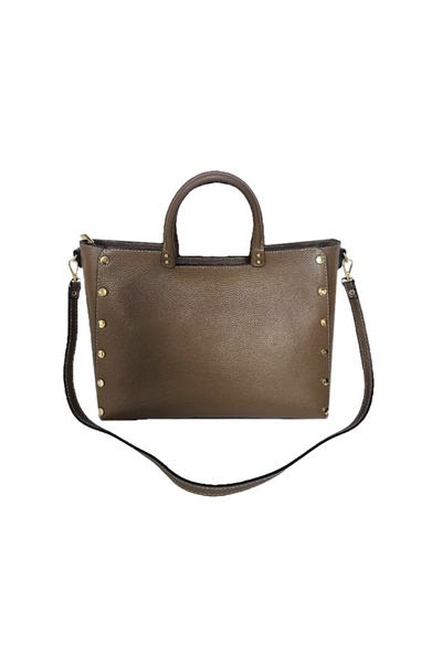 FashionForYou Geanta business, piele naturala, Prime Brief, cu detalii metali...