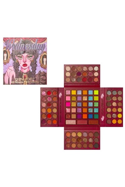 Kevin Set Farduri pentru Copii Kevin&Coco, cu 105 culori, Wednesday, Conturing, Iluminator, Blush incluse,
