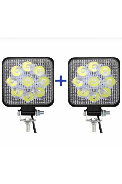 Genel Markalar 2 Adet Çalışma Led Lambası Off Road Gündüz Farı Sis Kare 27w 9...