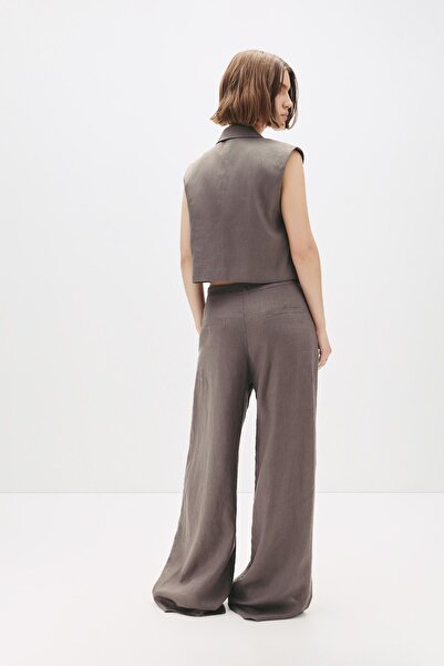 Pull & Bear 100% linen cropped waistcoat