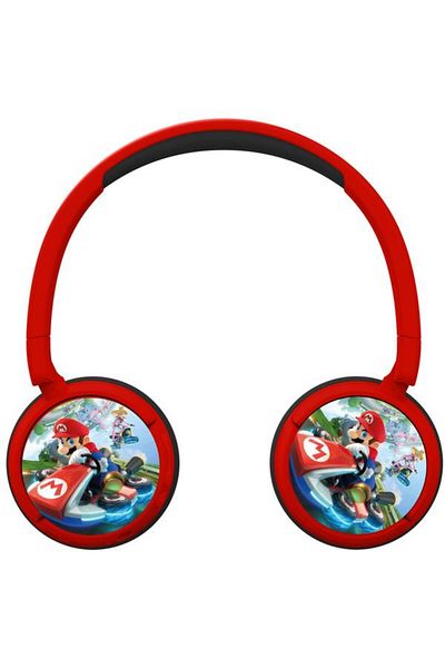 OTL Casti Gaming Mario Karts, Pentru copii, Cu fir si Bluetooth (Negru/Rosu)