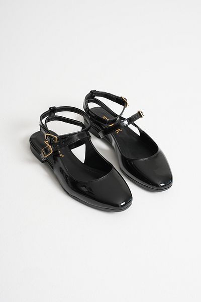 Nexs Women's Ankle Strap Double Helmet Open Back Black Slippers