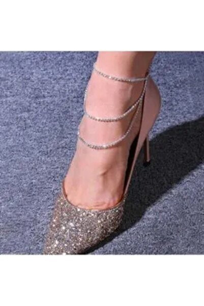 Shiklik 3 Katmanlar Taşlı Kadın Halhal