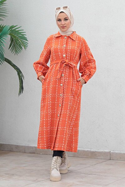 Missvalle Κουμπωτό κασμίρ Παλτό Πορτοκαλί 19600