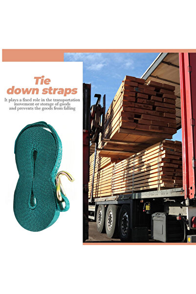 TOTAL 2 Ton Ratchet Tie Down Strap with J Hook and Metal Buckle 10 Meter Heavy Duty Strap THTRS2101