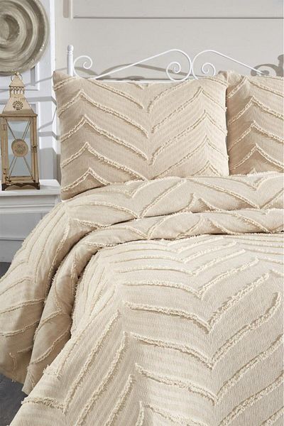 Çeyiz Diyarı Dowry Land Sementina 3 Piece Double Pique Set Beige