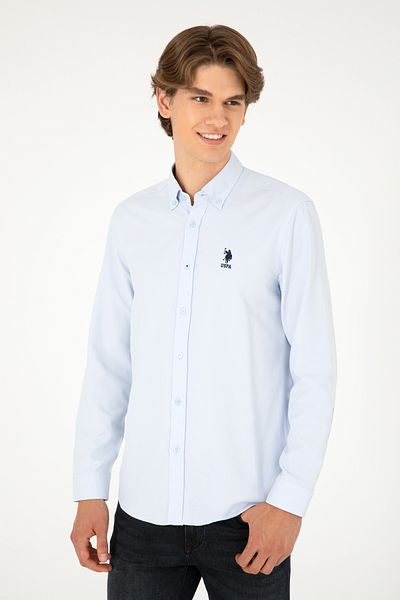 U.S. Polo Assn. Men's Light Blue Shirt With Embroidered Logo
