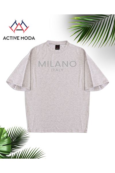 ACTIVE MODA - Cotton Printed Letter Oversize T-Shirt Large Size