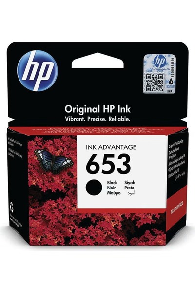 HP 653 Ink Advantage Black Cartridge – High-Quality Printing for Inkjet Printers