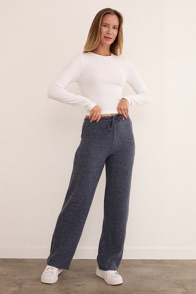Fulla Moda Soft Palazzo Trousers with Tie Waist