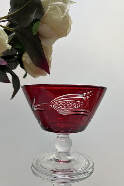 DECOSTYLE Multi-Purpose Colorful Foot Bowl with Tulip Decoration 345 Cc Cake, Ice Cream Salad Magnolia
