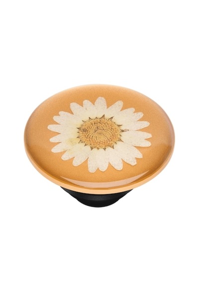 popsocket Phone Holder, B52, Hard Plastic, Pressed Flower DaisyPearl White