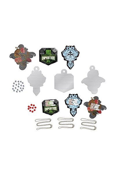 SOHO Set of 14 customizable pet tags with contact details, Multicolor