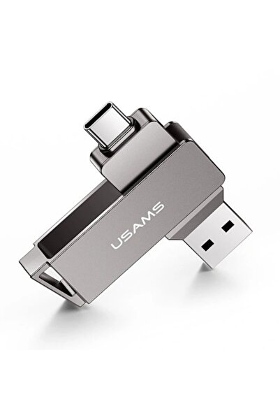Usams Μονάδα USB Flash (USB-A & Type-C), 256GB, Γκρι Σιδερένιο