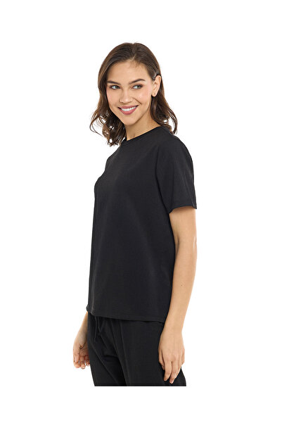 R&B Texture T-Shirt with Crew Neck and Short Sleeves