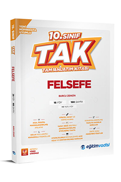 Eğitim Vadisi 2026 10. Sınıf Felsefe Tak Tam Anlatım Kitabı