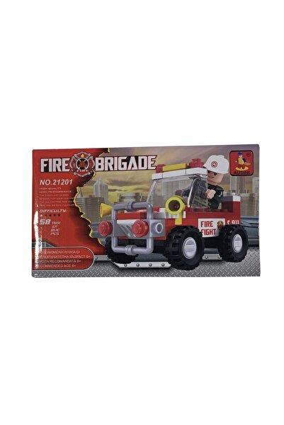 Bibilel Construction Set for Kids, Fire Truck, 58 Pieces