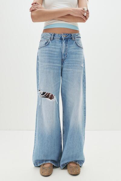 Pull & Bear Orta bel baggy jean