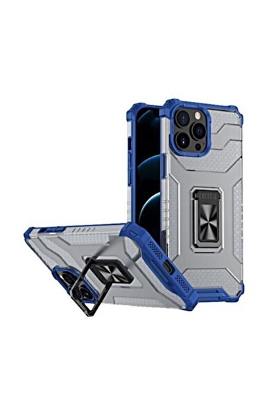 Don Carcasă de protecție acrilică Armor cu suport albastru, iPhone 13 Pro Max