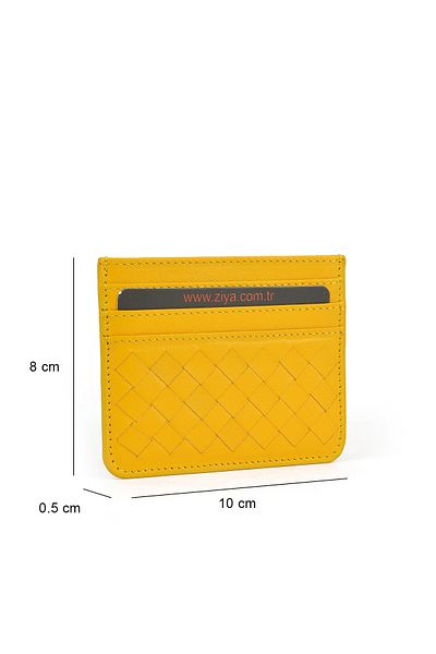 Ziya , Unisex Genuine Leather Card Holder 1539852Z06 Yellow