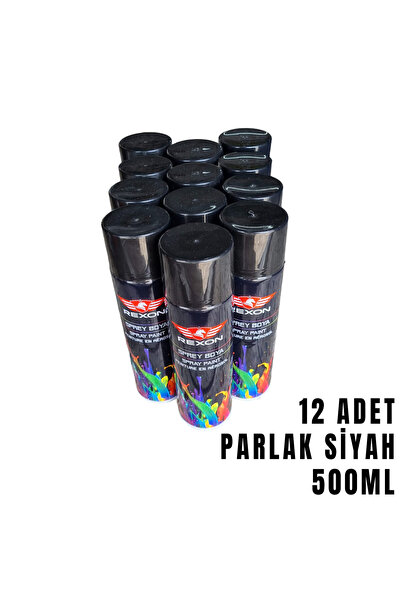 Siyah sprey boya 500ml 12 ADET