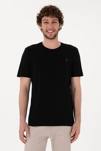 U.S. Polo Assn. Men's Black T-Shirt With Round Collar And Logo