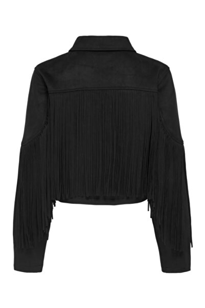 ONLY Onldiane Life Faux Suede Fringes Otw Women's Tassel Detailed Midi Length Style Jacket