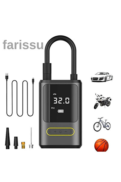 farissu Taşınabilir Şarjlı Akıllı Lastik Şişirme Pompası (Model: ATJ-8466)