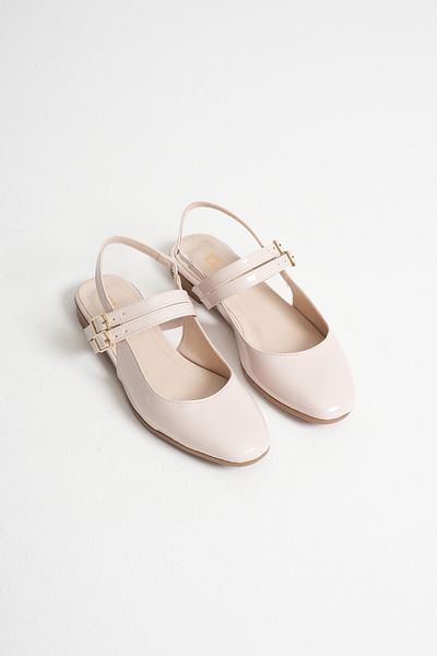 Nexs Women's Elastic Double Helmet Open Back Beige Slippers