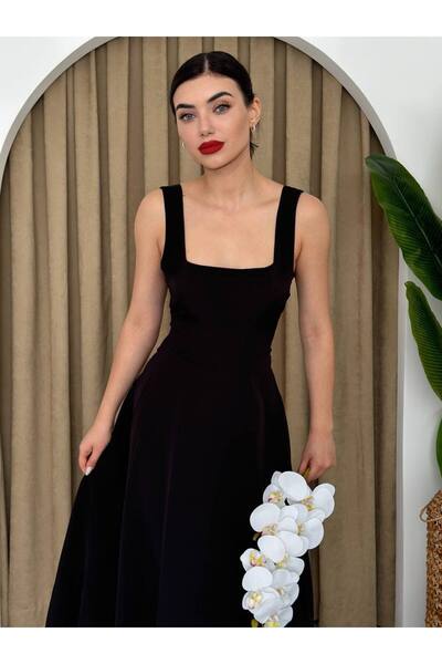 EtikaOnline Calliope Kare Yaka Midi Boy Elbise