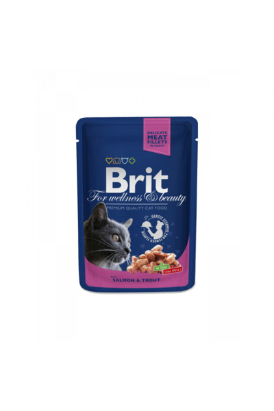 Brit Premium, hrana umeda pentru pisici, Somon-Pastrav, 100 g