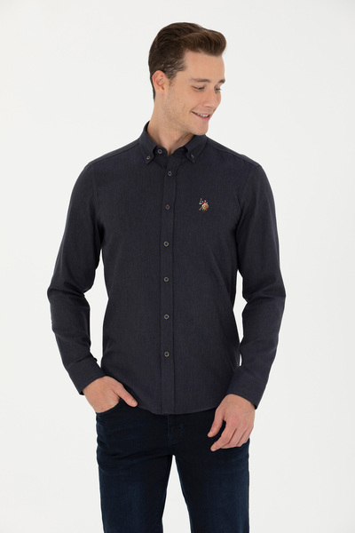 U.S. Polo Assn. Cămașă de bumbac cu guler fixat cu nasturi