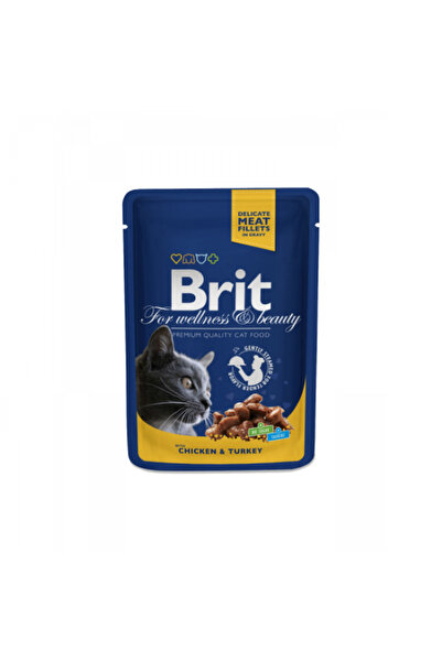 Brit Premium, hrana umeda pentru pisici, Pui-Curcan, 100 gr