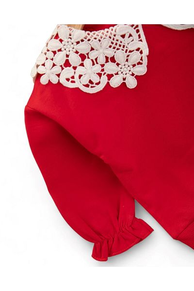 Ege Bebek Baby Girl Seasonal Lace Collar, Ribbed Tights 6-9-12-18-24 Months Stylish Baby Set