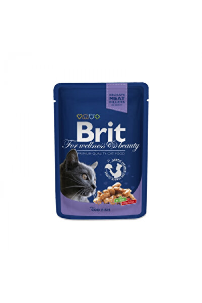 Brit Премиум, мокра храна за котки, треска, 100 гр