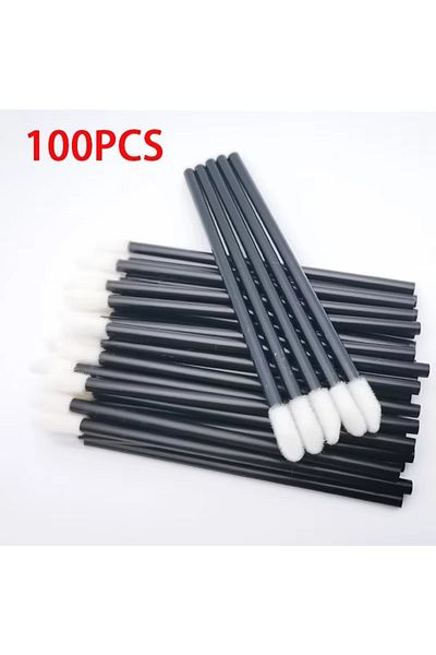 Choice1 black 100pcs 100PCS Disposable Lip Brushes Makeup Brush Eyelashes Extension Applicator Lipstick Wand