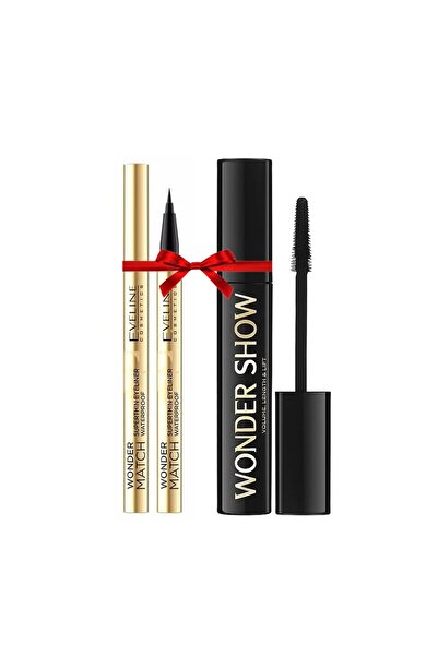 Eveline Cosmetics Eveline Wonder Show Set with Eyeliner and Mascara volume, length and lift